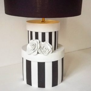 Cernobila pruhovana stolni lampa